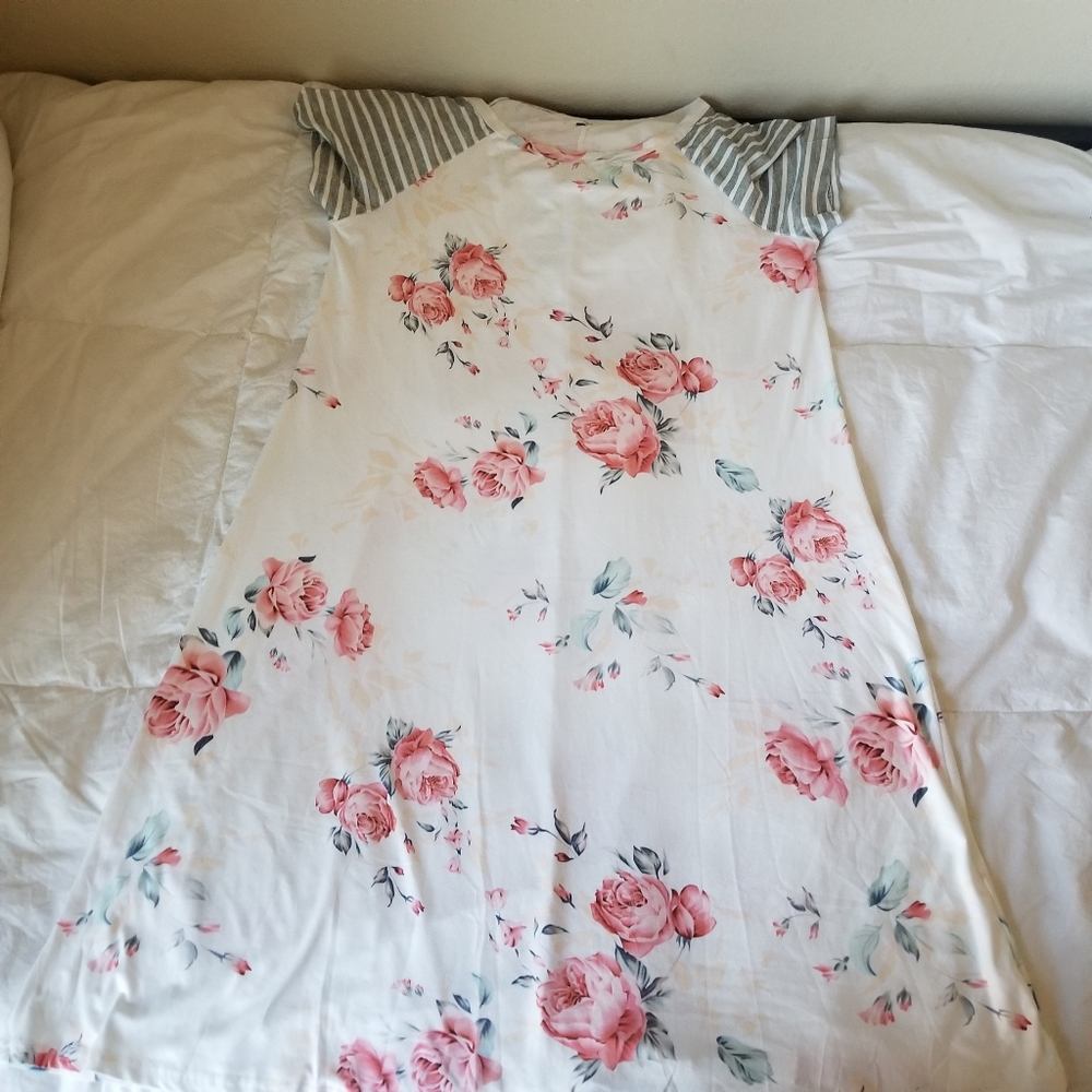 Floral and stripe dress
